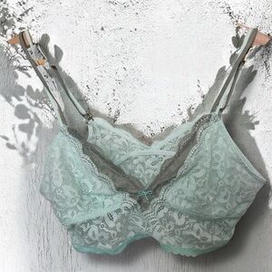 Aerie Lace Bralette in Mint Green fairy dainty feminine M